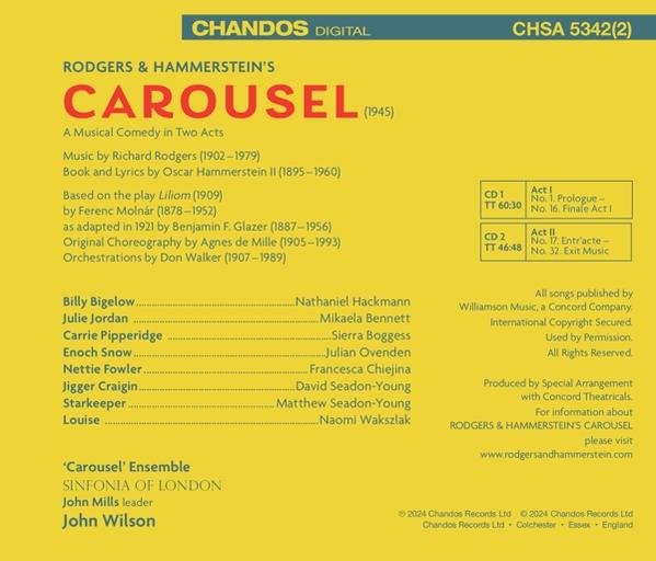 CD-Cover für Rodgers & Hammersteins Musical Carousel.