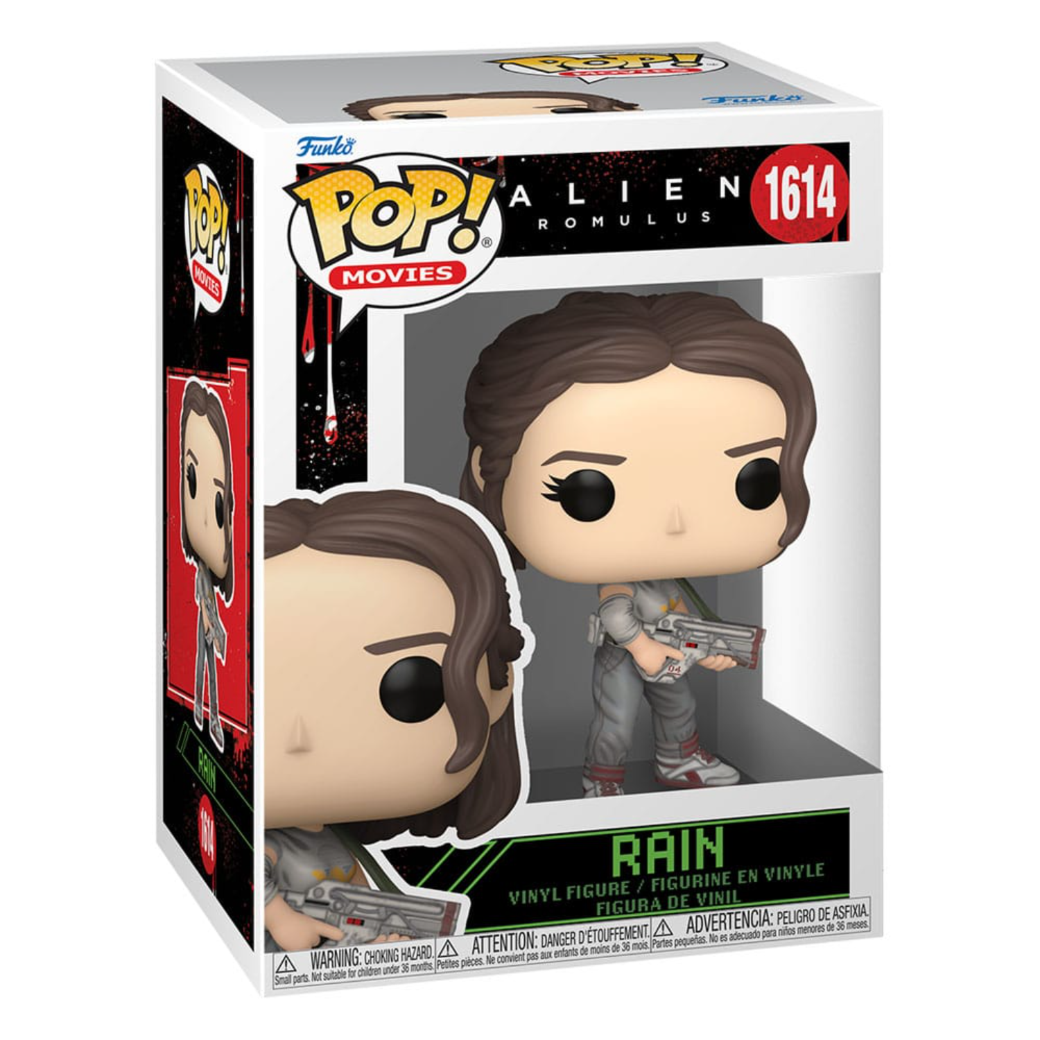 Funko Pop figure of a female character from the movie Alien. The figure is in a box.