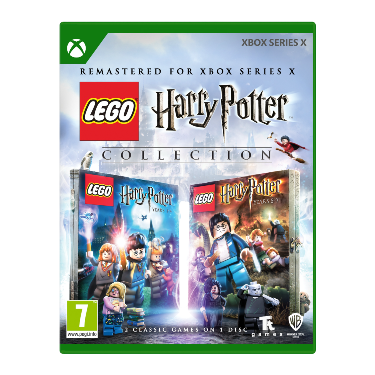 Lego Harry Potter Collection game case. Met game covers en logo's. Groene achtergrond.