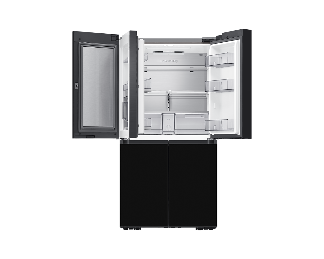 Frigorífico americano - Samsung RF65DB960E22EO, Sistema Triple Cooling, 185.3 cm, 646l, Metal Cooling, SmartThings, Negro
