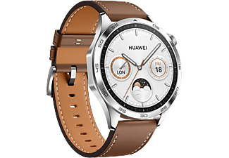 HUAWEI Watch GT 4 okosóra, 46mm, barna bőr szíj (55020BGW)