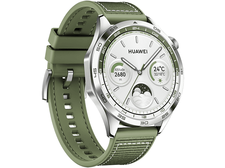 HUAWEI Watch GT 4 okosóra, 46mm, zöld szíj (55020BGV)