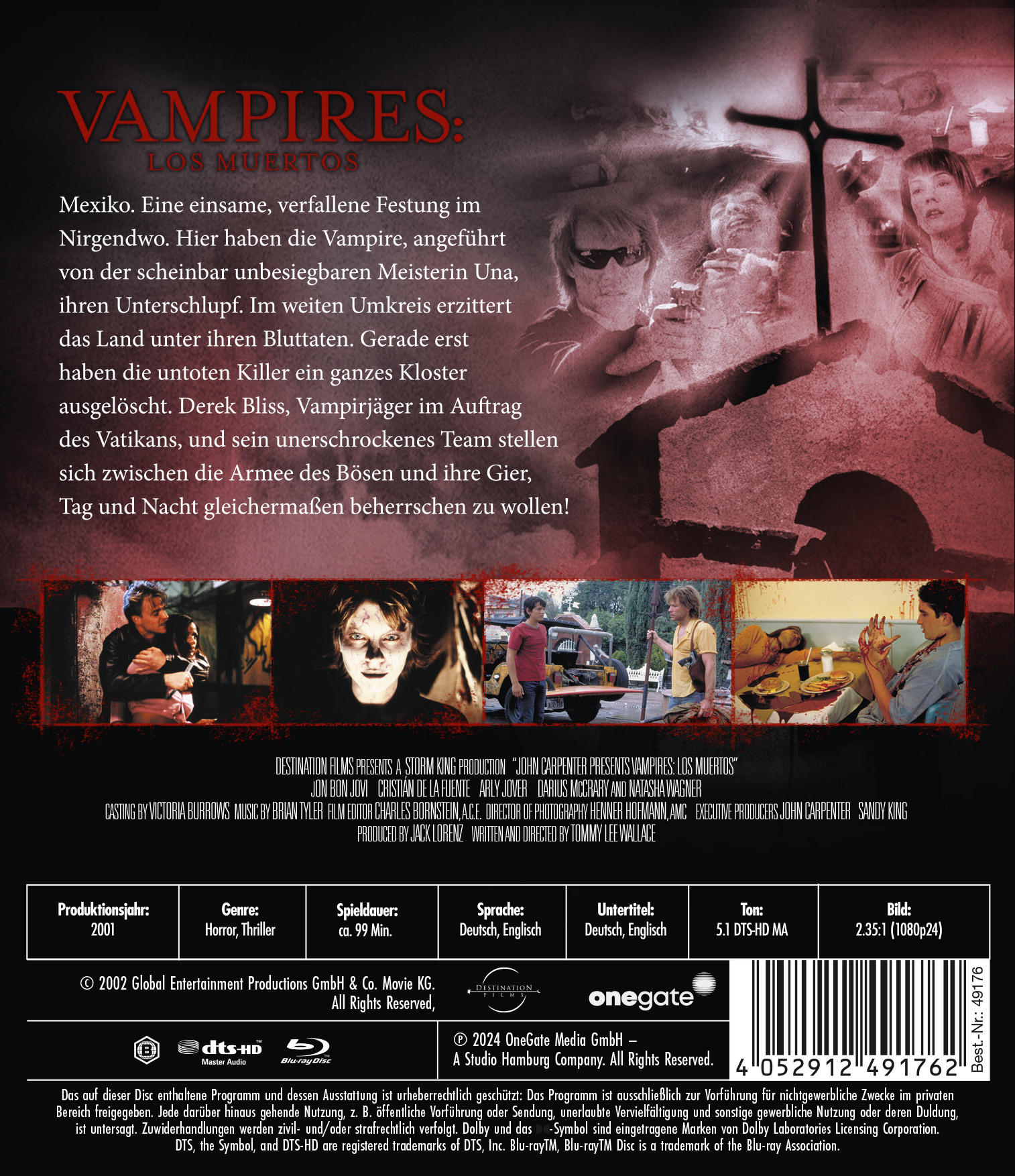 Die Rückseite einer DVD mit Text und Bildern. Der Hintergrund ist dunkel.