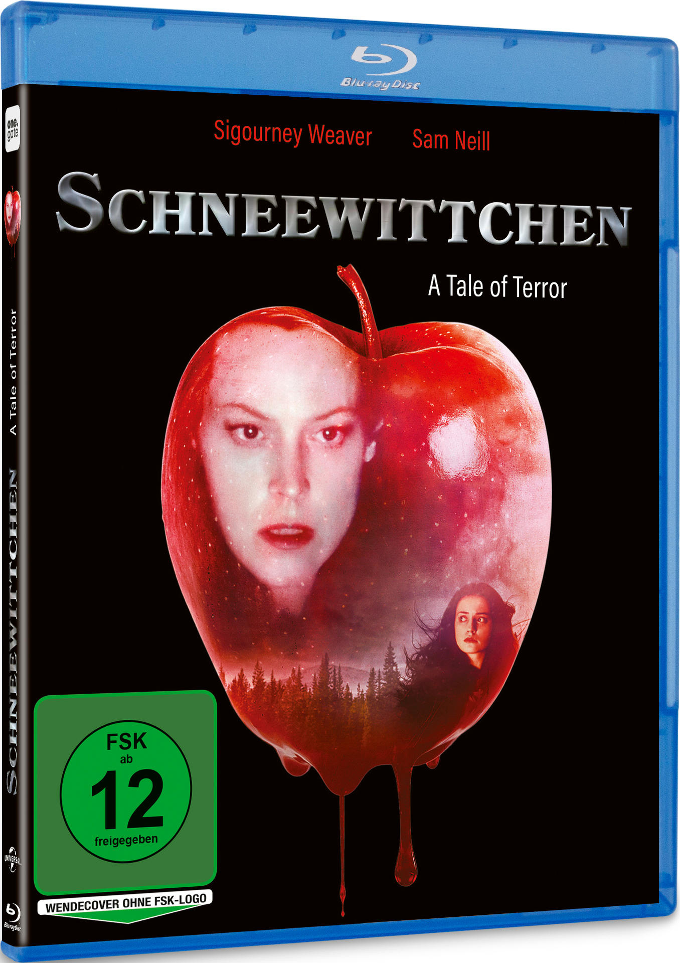 DVD-Cover. Zeigt einen Apfel mit dem Gesicht einer Frau darin. Dunkler Hintergrund mit Text.