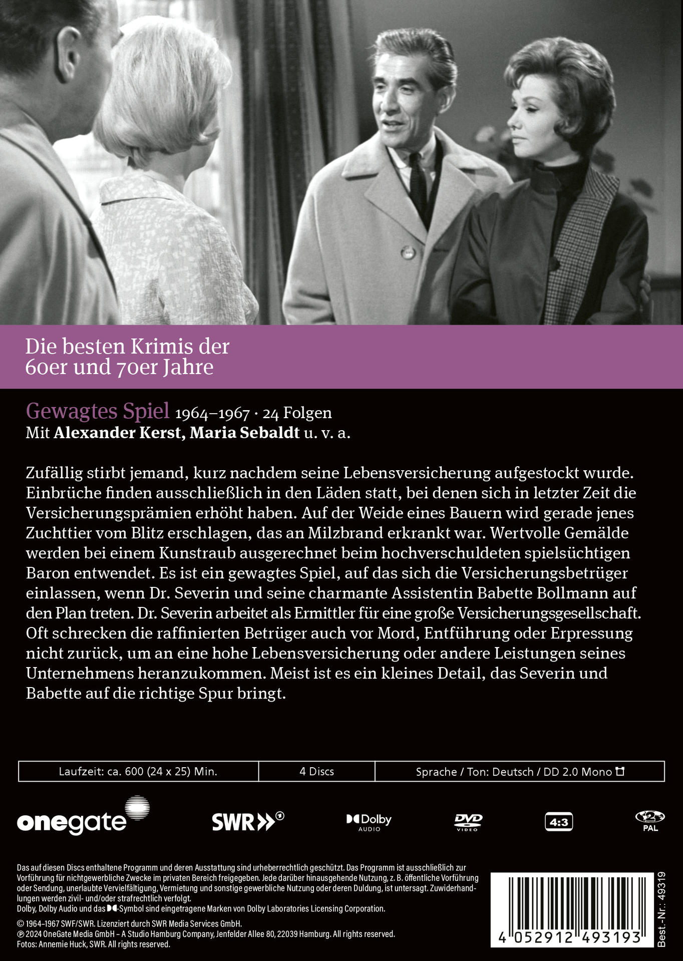 Rückseite einer DVD mit Text und Bildern zu einem Film.