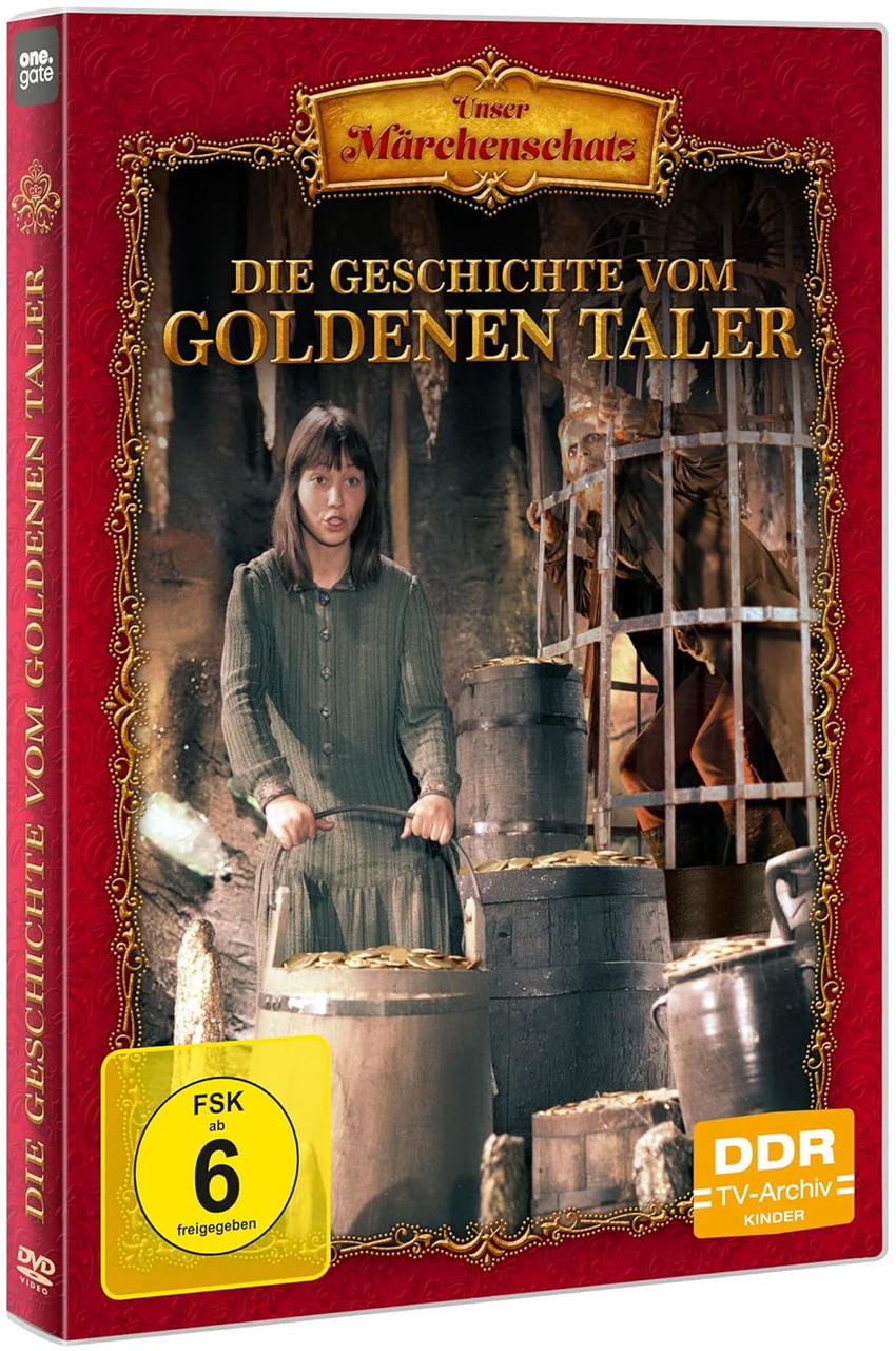 DVD-Hülle für den Film Die Geschichte vom Goldenen Taler. Eine Frau ist in einem Kerker.