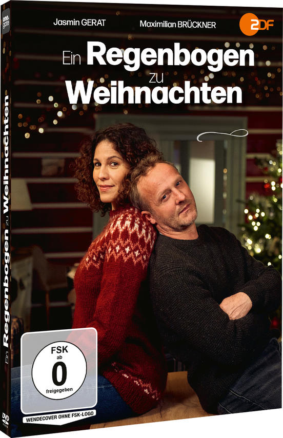 DVD-Hülle des Films 'Ein Regenbogen zu Weihnachten' mit Paar.