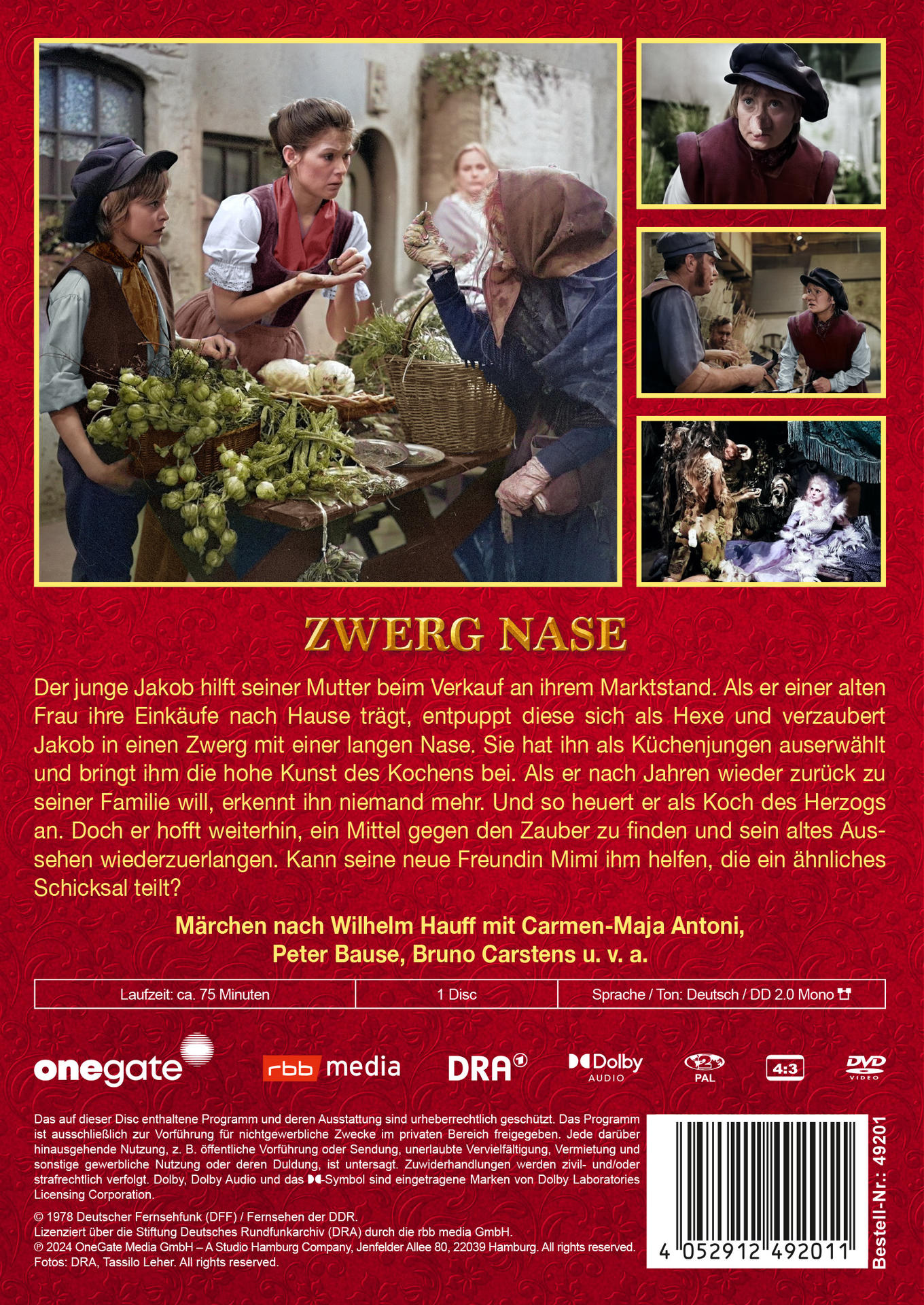 Die Rückseite einer DVD-Hülle mit Filmcover und Text über die Handlung und die Schauspieler des Films.