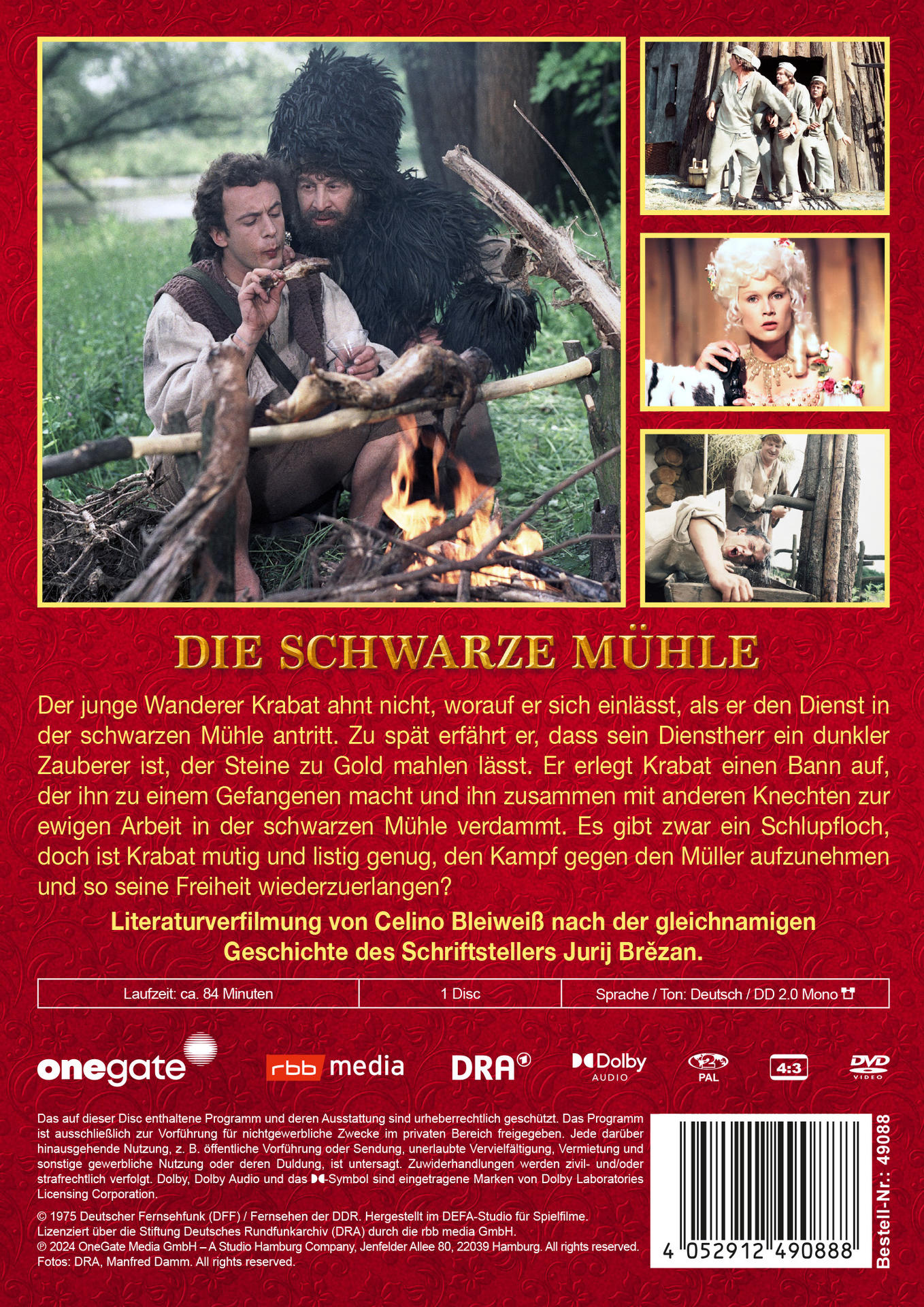 Rückseite einer DVD-Hülle mit Text und Filmbildern.