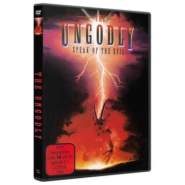 DVD-Cover: The Ungodly, mit einer teuflischen Figur und Blitzen.