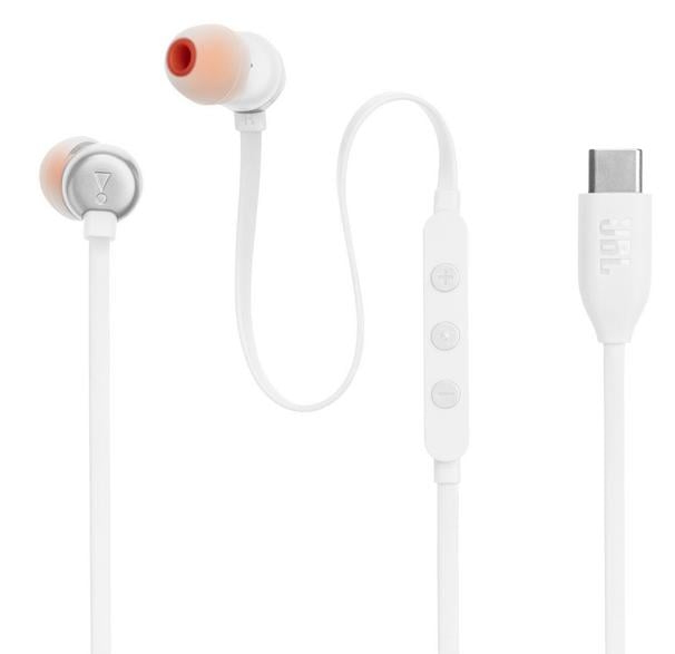 JBL Tune 310C USB-C headset med kabel vitt