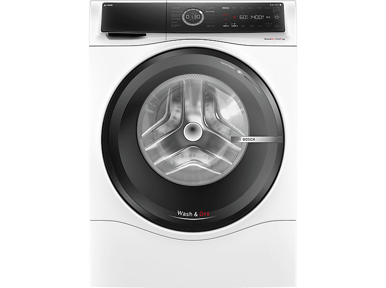 Bosch WNC254A40 Serie 8 Waschtrockner (10,5 kg / 6,0 kg, 1390 U/Min., freistehend, Weiß)