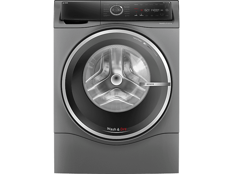 Bosch WNC254AS0 Serie 8 Waschtrockner (10,5 kg / 6 kg, 1390 U/Min., freistehend, Grau)