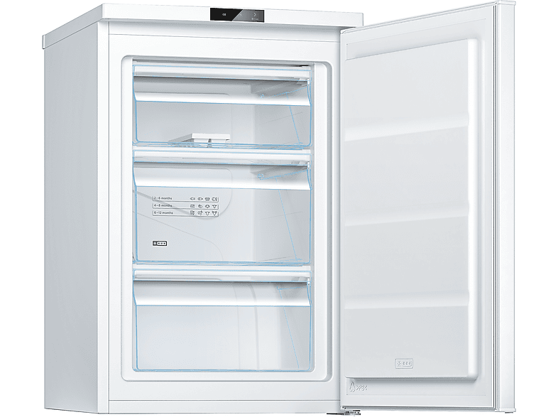 Bosch GTV15NWEB Tischgefrierschrank (E, 83 l, 850 mm hoch, Weiß)