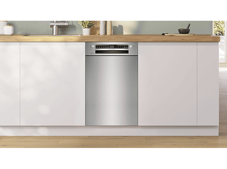 Bosch SPU4HMS10E Serie 4 Geschirrspüler (unterbaufähig, Besteckschublade, 448 mm breit, 44 dB(A), E, Gebürsteter Stahl) — Foto 4 von 5