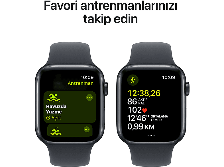 APPLE MXE73TU/A Watch SE GPS 40mm Gece Yarısı Alüminyum Kasa ve