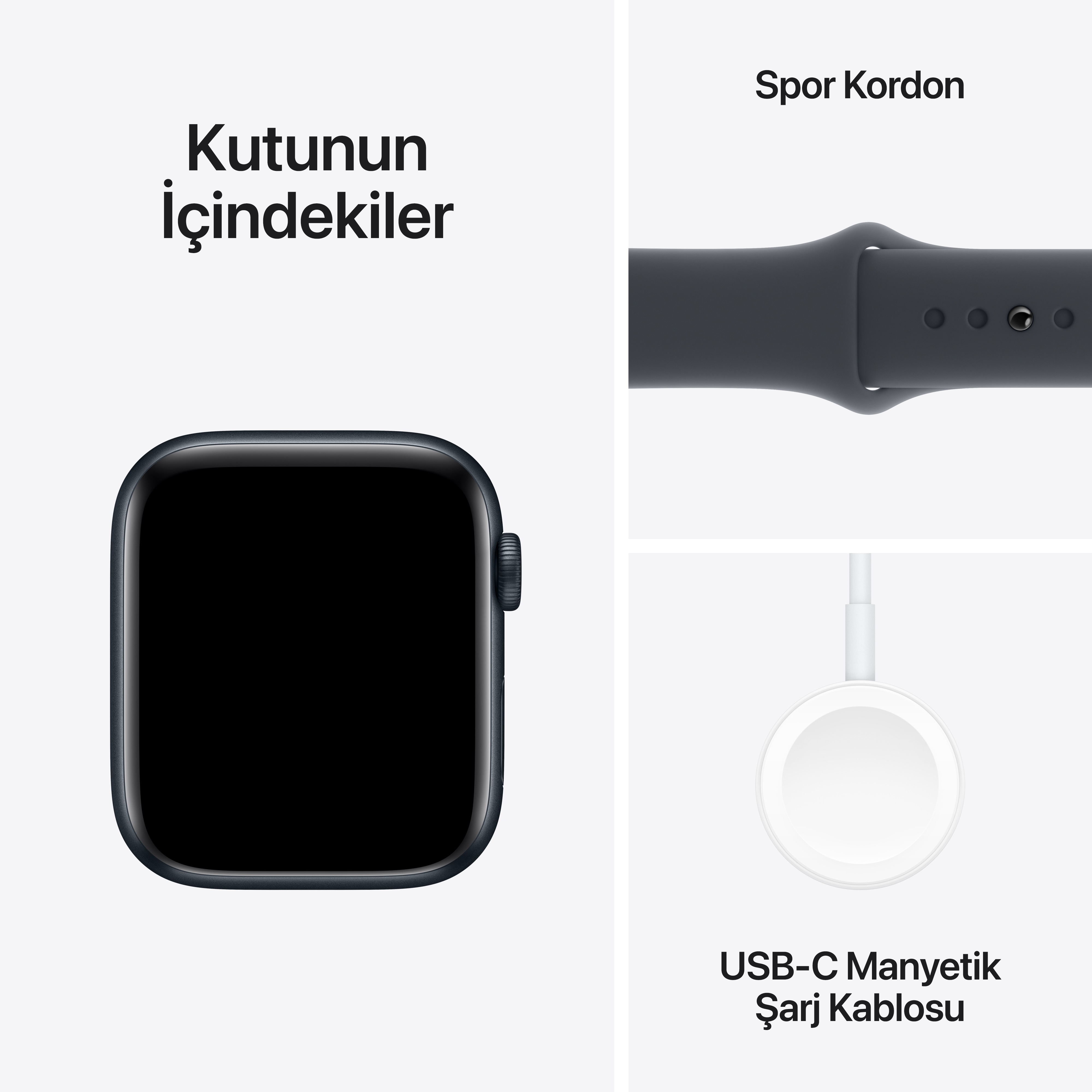 APPLE MXE73TU/A Watch SE GPS 40mm Gece Yarısı Alüminyum Kasa ve