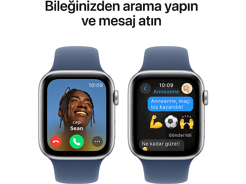 APPLE MXER3TU/A Watch SE GPS 44mm Gümüş Alüminyum Kasa ve Denim