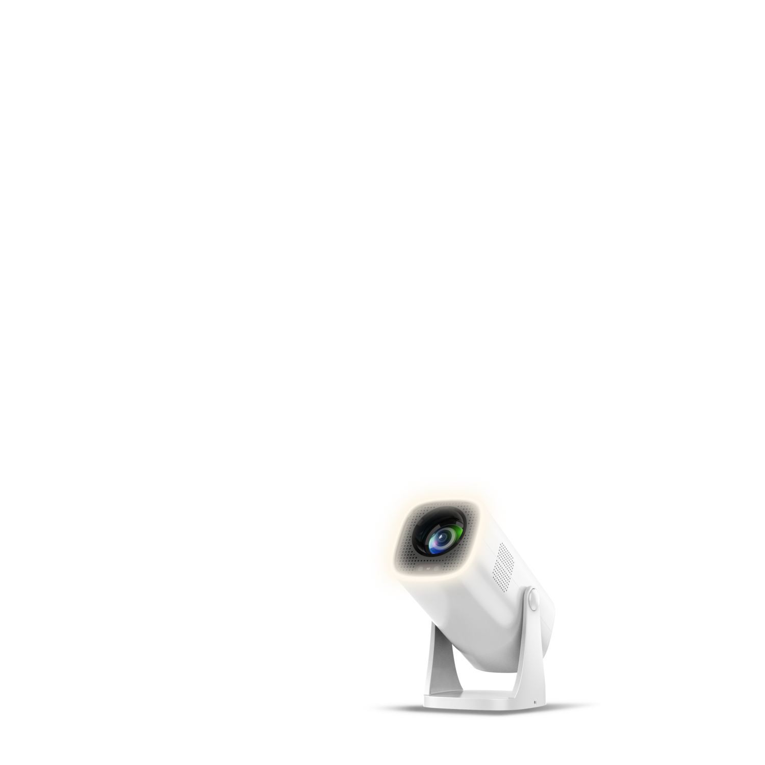 White spotlight with a bright light shining, set against a black background.