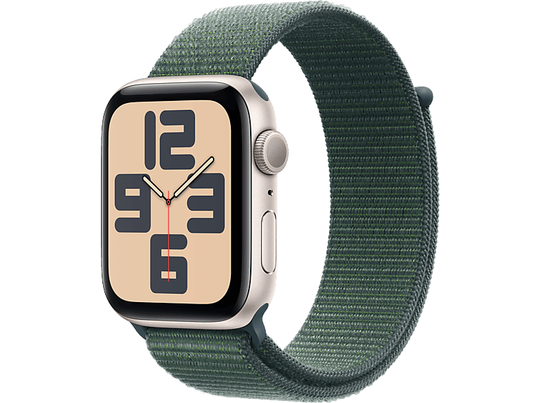 APPLE Watch SE GPS 44mm Starlight Aluminium Case with Lake Green Sport Loop