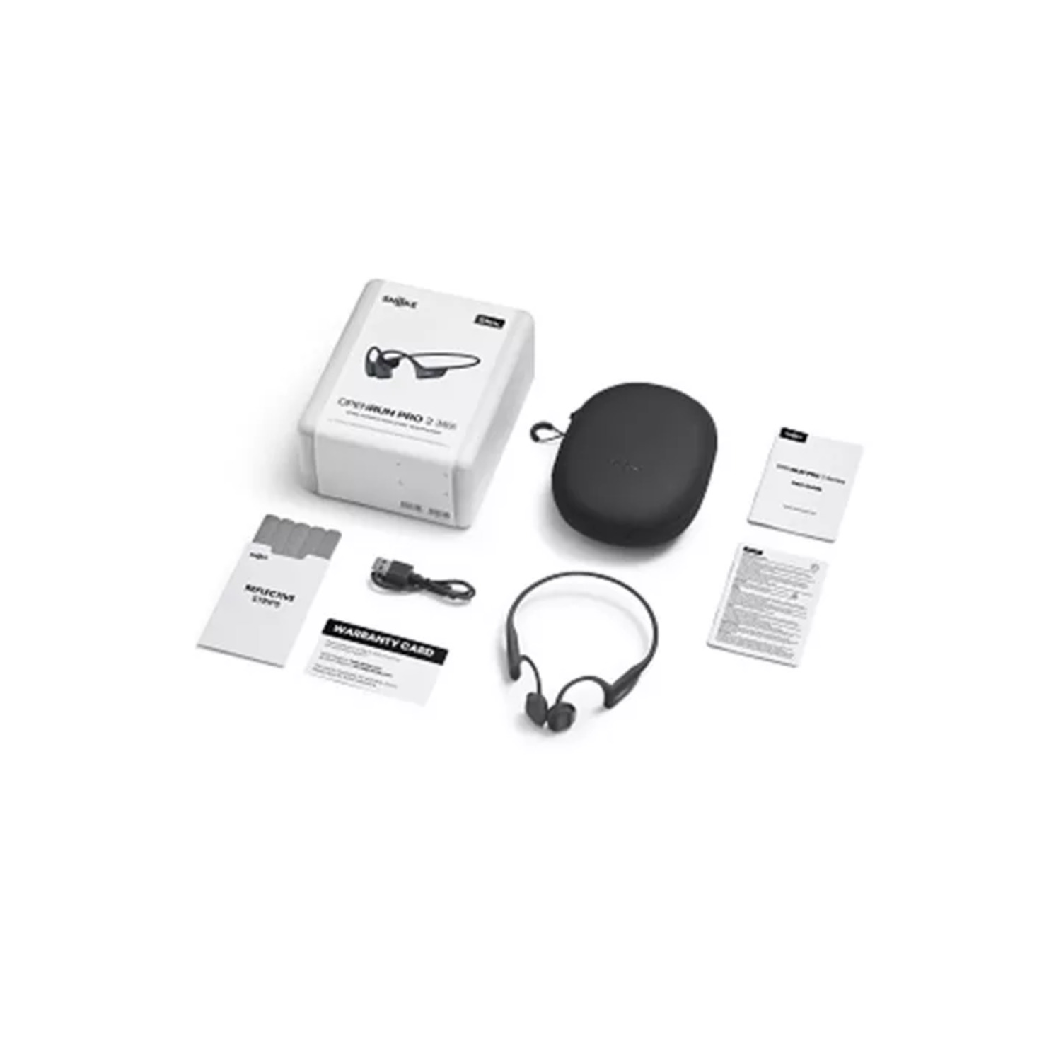 OpenRun Pro 2 headphones and accessories.