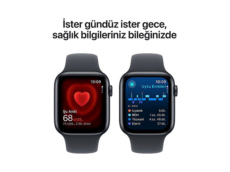 APPLE MXGM3TU/A Watch SE GPS + Cellular 44mm Gece Yarısı Alüminyum