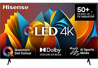 HISENSE 43E7NQ 4K UHD Smart QLED TV, fekete, 108 cm