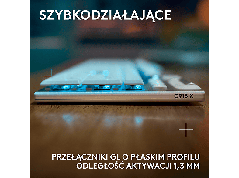 Logitech G915 X Lightspeed Tactile US INTL Biały – zdjęcie 3