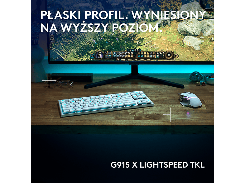 Klawiatura LOGITECH G915 X Lightspeed TKL Biały – zdjęcie 3