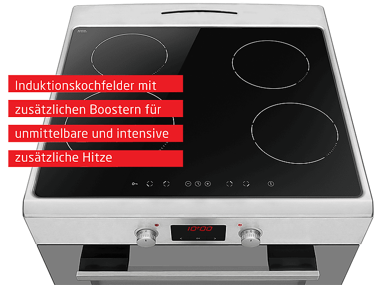 Koenic KFC 2311-1 A Standherd (EEK: A, Induktionskochfeld , 65 l, Edelstahl/Schwarz ) — Foto 2 von 5