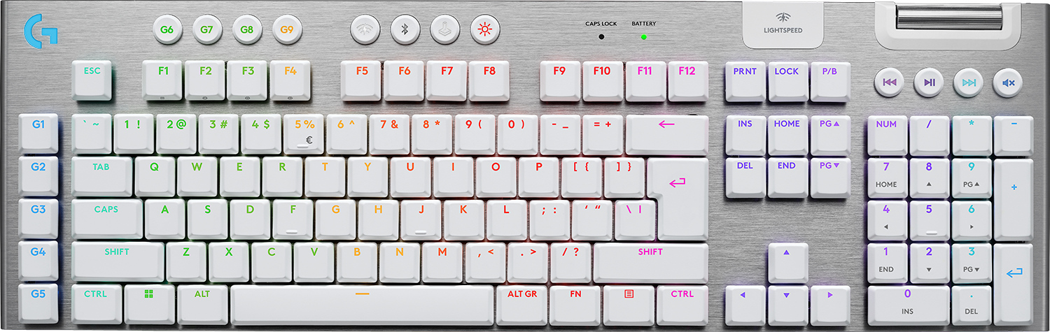 LOGITECH G915 X LIGHTSPEED vezeték nélküli mechanikus billentyűzet, Tactile, US Angol, fehér (920-012690)