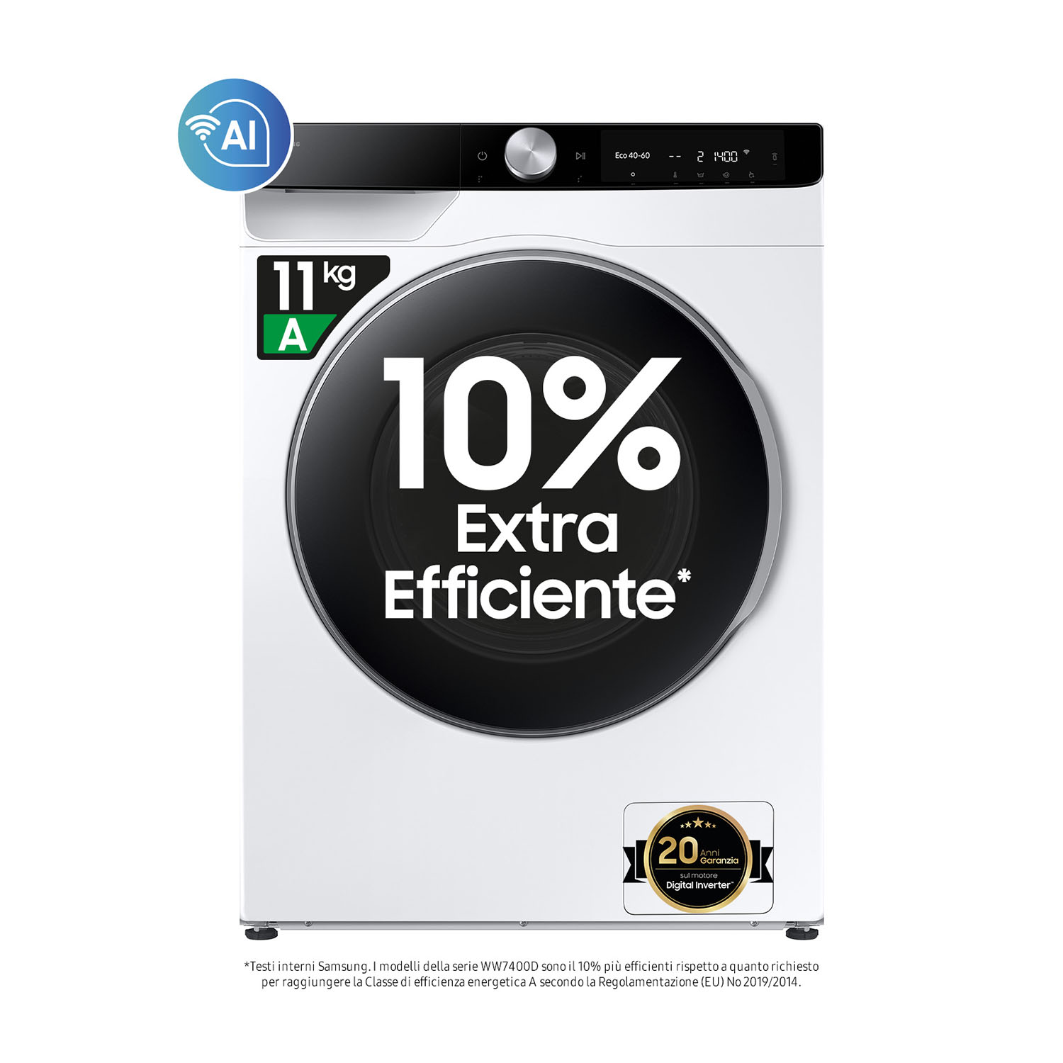 SAMSUNG WW11DG6B85LKU3 LAVATRICE, Caricamento frontale, 11 kg, 25