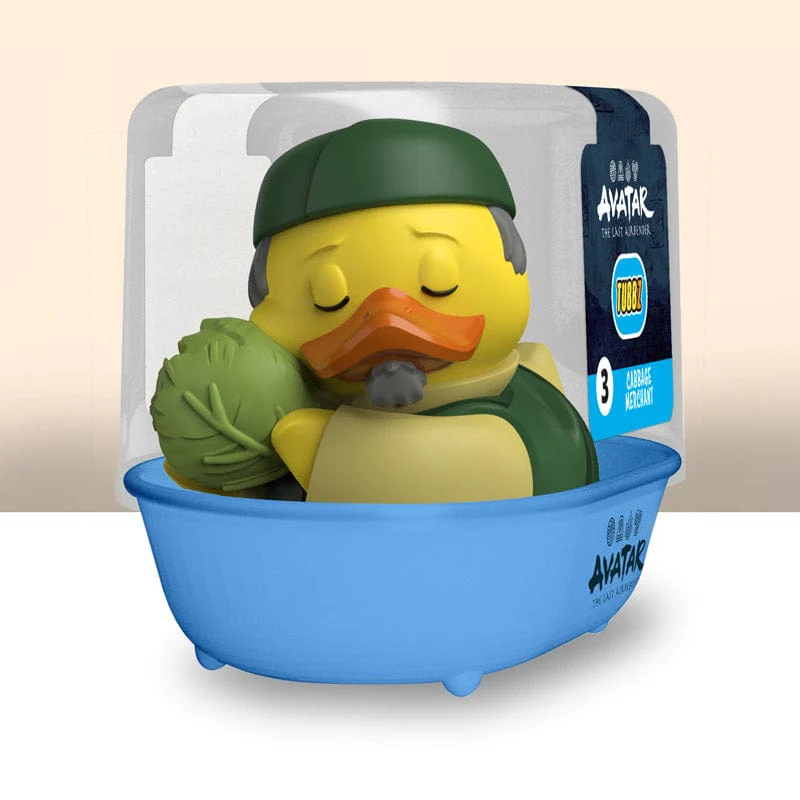 Egy gumikacsa egy kék kádban, az Avatar karakterrel 