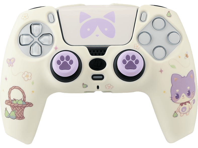 Funda + grips – FR-TEC PS5 Combo Pack Maneki TNK0001, Superficie Antideslizante, Stickers del Mundo Incluidos, Multicolor