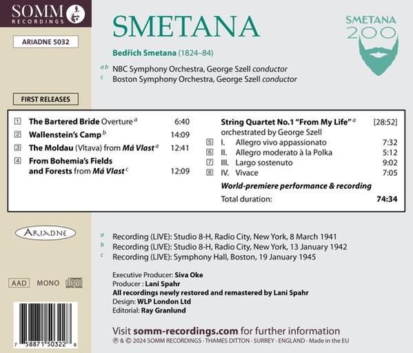 CD-Cover mit Titel, Komponist, Orchestern, Dirigenten und Trackliste.