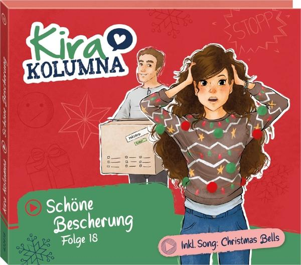 Kira Kolumna Buchcover mit Comicfiguren und dem Text 'Schöne Bescherung'.