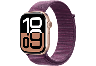 APPLE Watch Series 10 GPS 42mm Rose Gold Aluminium Case with Plum Sport Loop