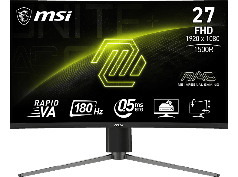 MSI MAG 27C6PFDE 27 Zoll  Full-HD  Curved Gaming Monitor  0,5 ms Reaktionszeit 180 Hz 