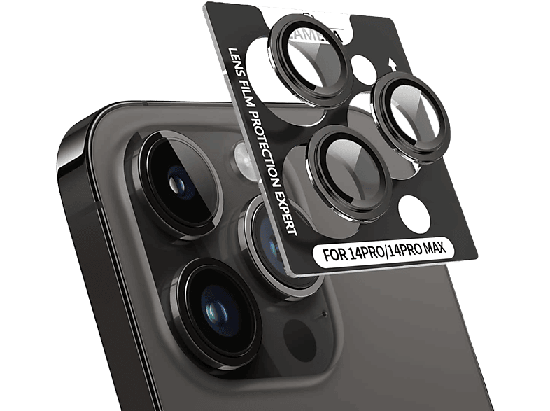 PIILI iPhone 14 Pro/14 Pro Max Hd Lens Koruyucu Siyah Çerçeveli