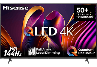 HISENSE 55E7NQPRO 4K UHD Smart 144Hz Gamer QLED TV, sötétszürke,139 cm