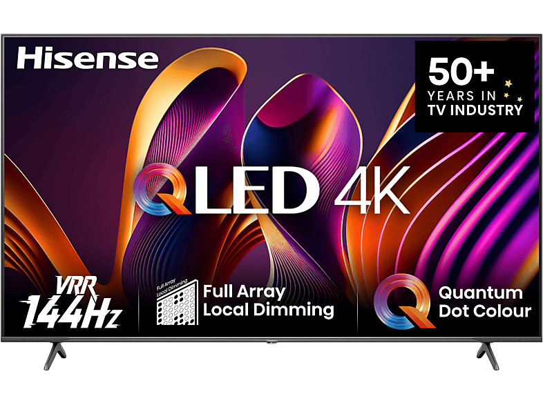 HISENSE 55E7NQPRO 4K UHD Smart 144Hz Gamer QLED TV, sötétszürke,139 cm