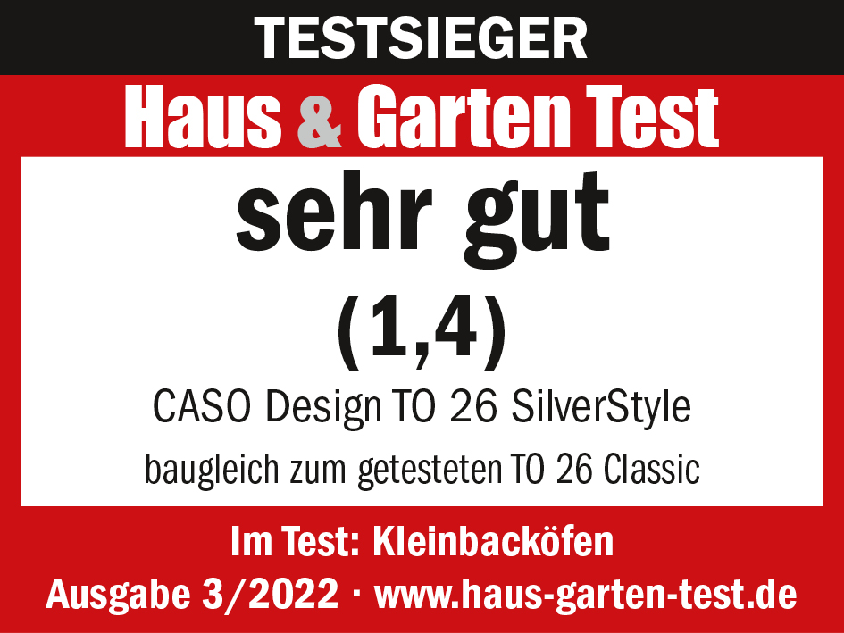 Testergebnis für kleinen Ofen. Text sagt 'sehr gut' (sehr gut) und eine Bewertung von 1,4.