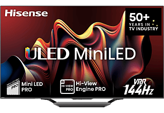 HISENSE 55U7NQ 4K UHD Smart 144Hz Mini-LED ULED TV, sötétszürke, 139 cm