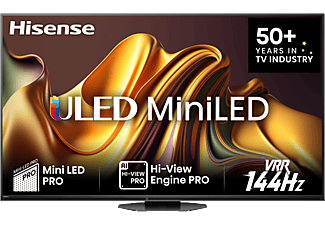 HISENSE 65U8NQ 4K UHD Smart 144Hz Mini-LED ULED TV, sötétszürke, 164 cm