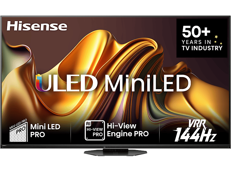 HISENSE 65U8NQ 4K UHD Smart 144Hz Mini-LED ULED TV, sötétszürke, 164 cm