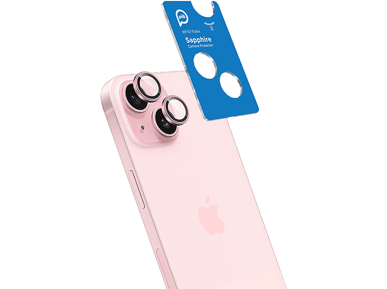 PIILI iPhone15/15 Plus Safir Lens Koruyucu Pembe