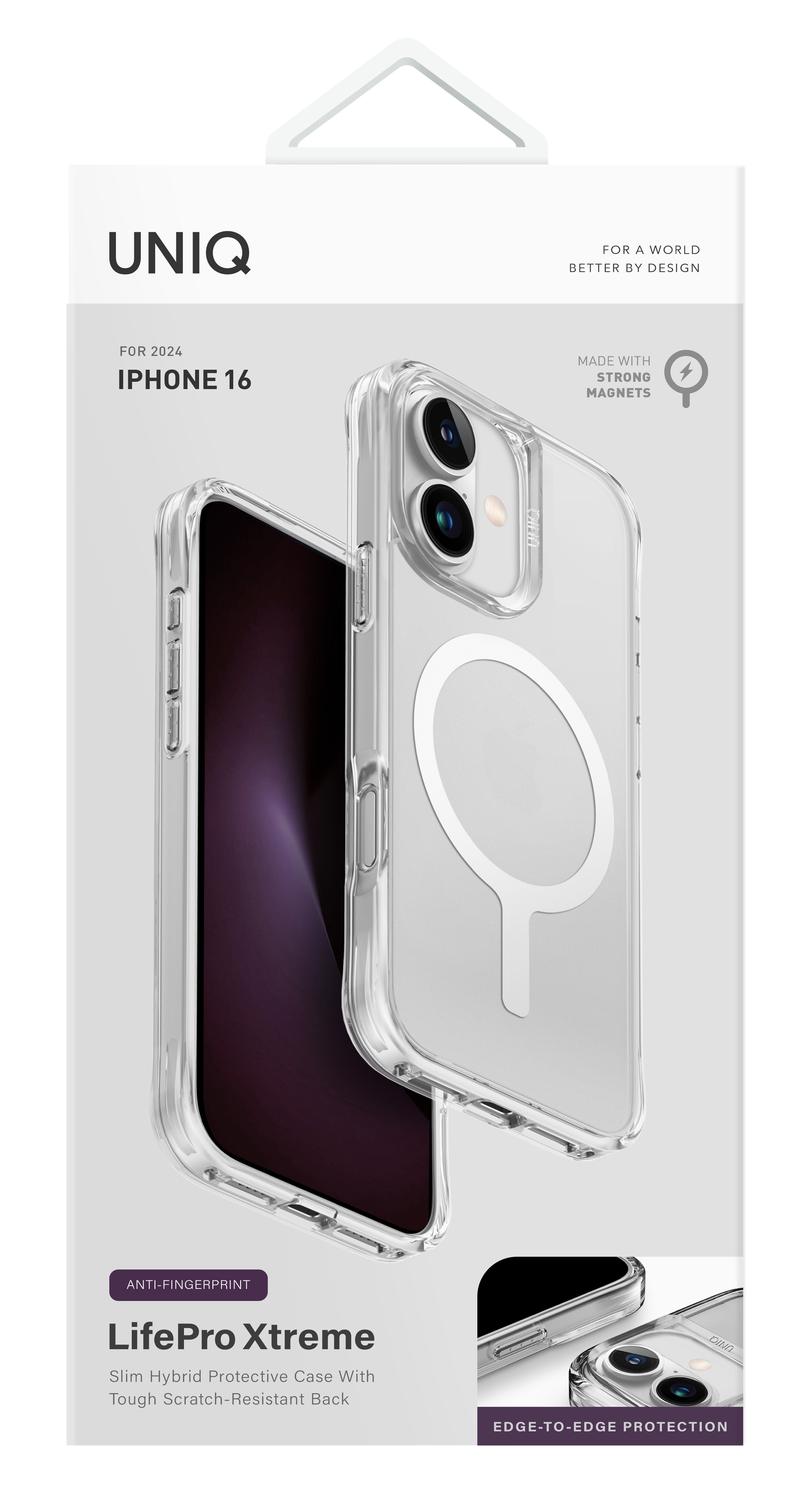 Pudełko na etui na telefon. Przezroczyste etui z ilustracją telefonu. Tekst: LifePro Xtreme.