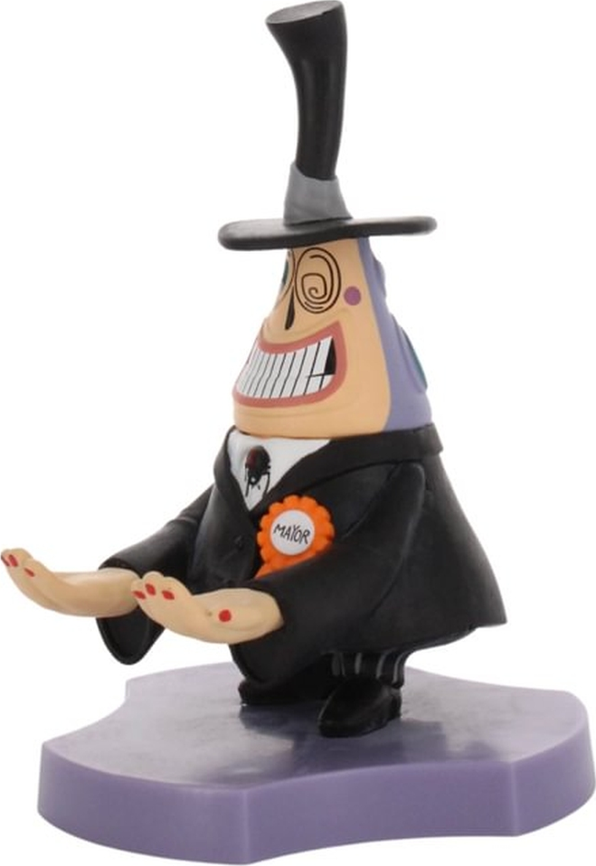 Statue du Maire de L'Étrange Noël de Monsieur Jack. Costume noir, socle violet.