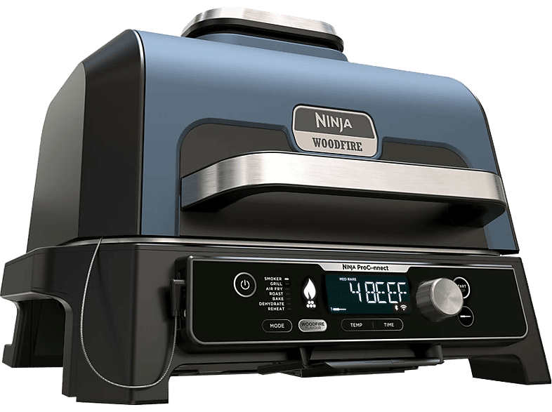 NINJA OG901EU Woodfire Pro Connect XL, Elektromos BBQ, Grill, Airfryer & Füstölő