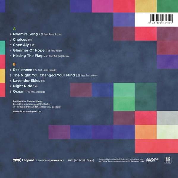 Die Rückseite eines Musikalbums mit Titelliste und Credits.